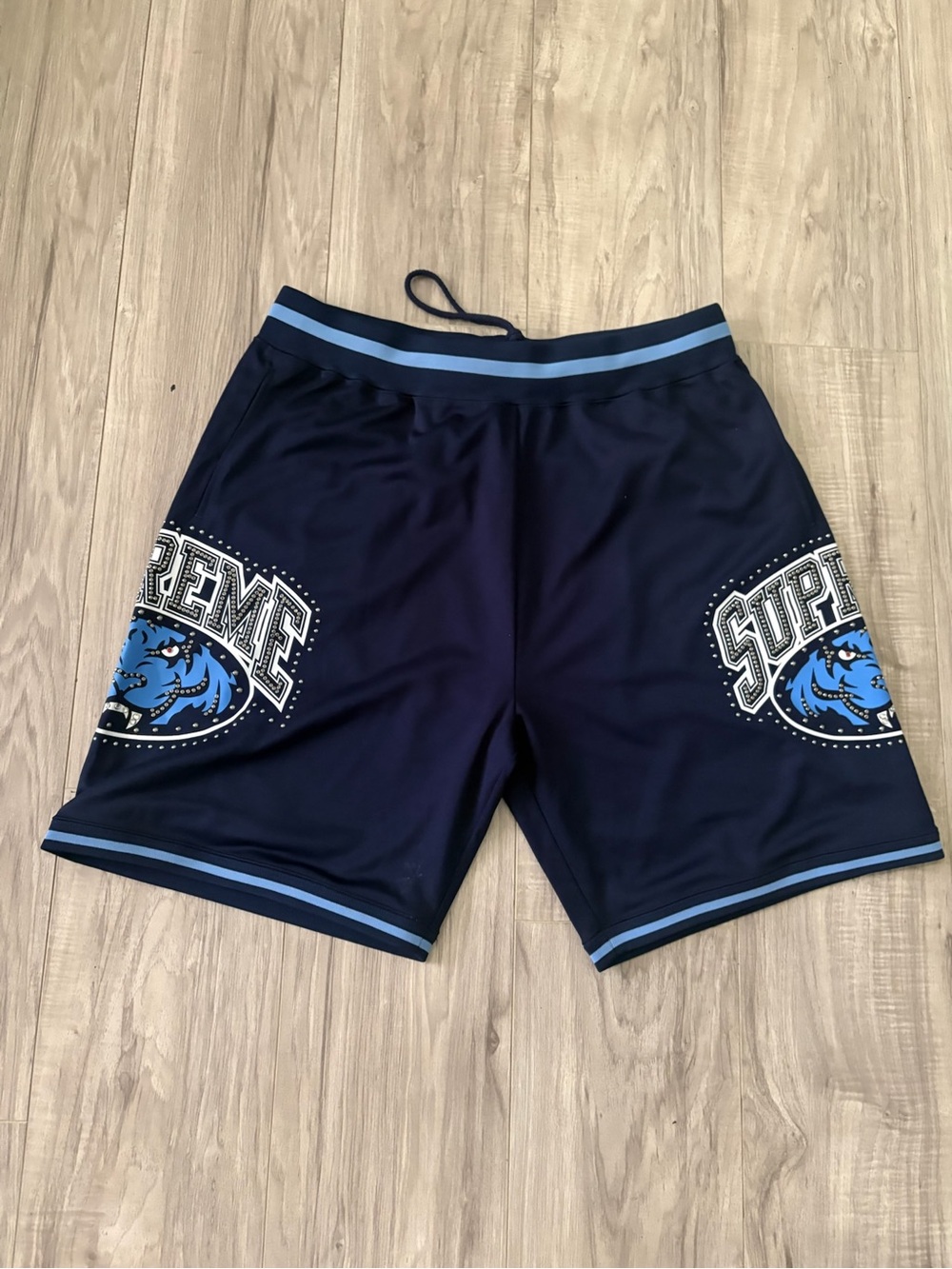 Supreme Studded Shorts Navy